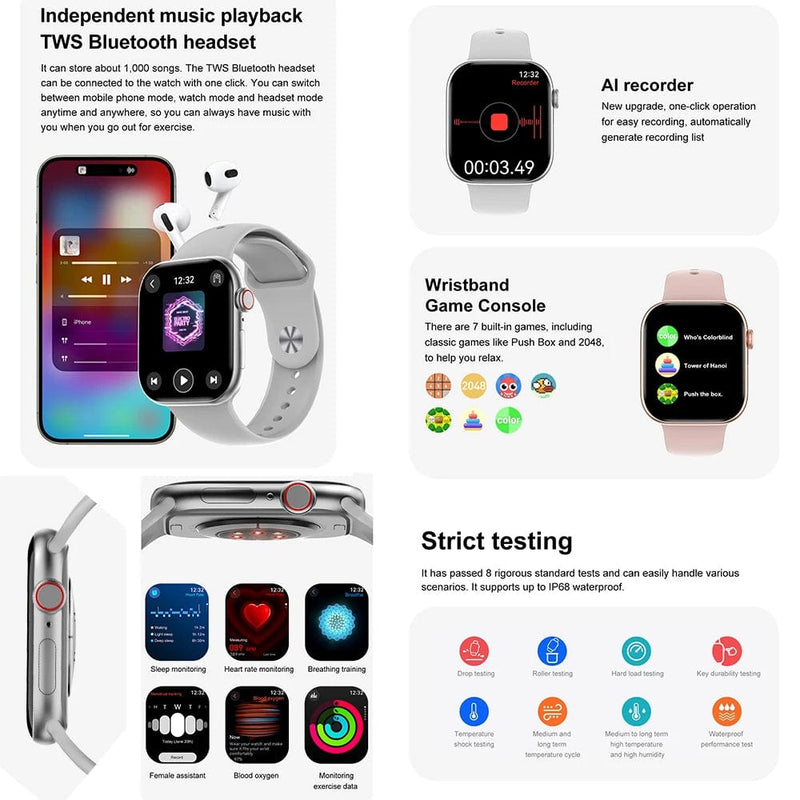 Series 10 Smartwatch for Men - 4GB Memory, GPS, NFC, Bluetooth, Waterproof