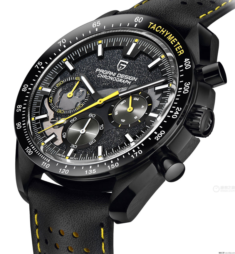 Luxury PaganII Moon Quartz Watch – Chronograph, Sapphire Glass, Waterproof Reloj