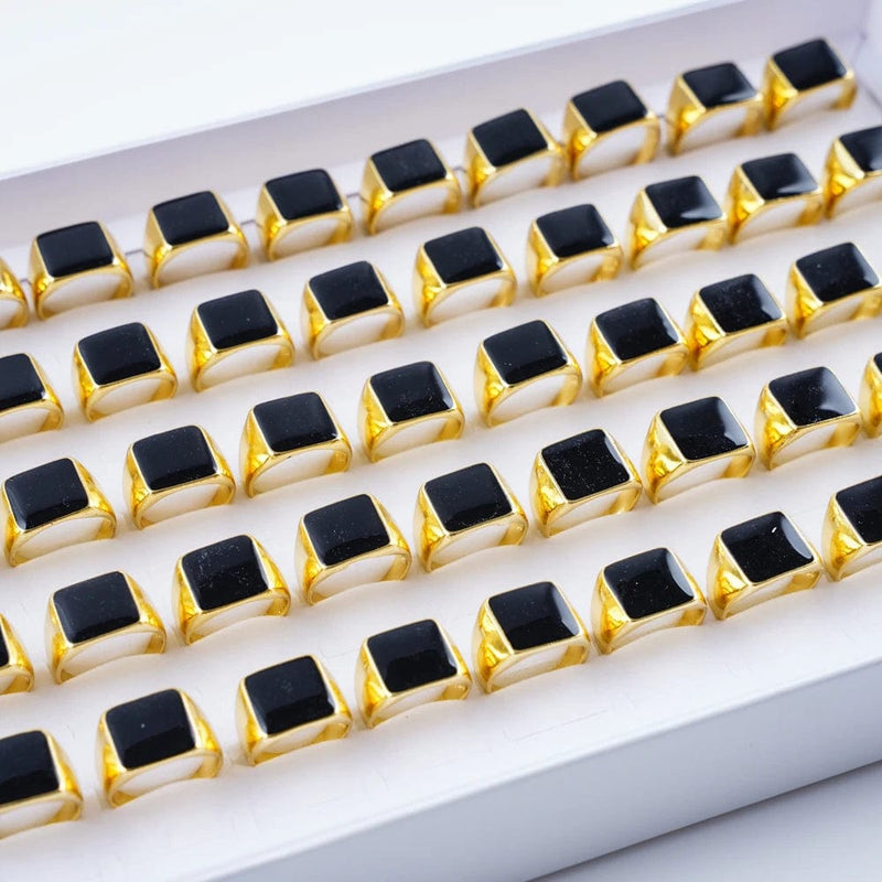 10Pcs/Lot Fashion Punk Vintage Geometry Metal Rings For Men Women Retro Gothic Finger