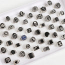 10Pcs/Lot Fashion Punk Vintage Metal Rings - Skull Skeleton Gothic Geometry Mixed