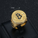 Halloween Bitcoin Ring - Chunky Gold Cool Ring for Costume & Party