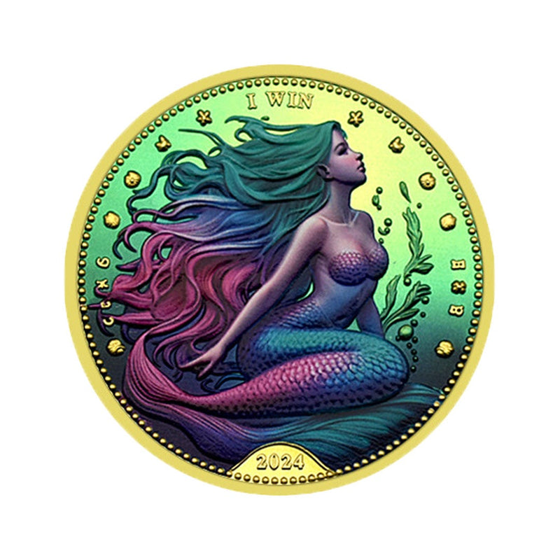 Mermaid Coin, Fantasy Coin, Ocean Theme Coin, Mythical Coin, Collectible Mermaid Token, Sea Creature Coin, Mermaid Treasure, Nautical Coin, Enchanted Coin, Underwater Coin, Mermaid Currency, Marine Coin, Mermaid Gift Coin, Fantasy Token, Mythical Sea Coin