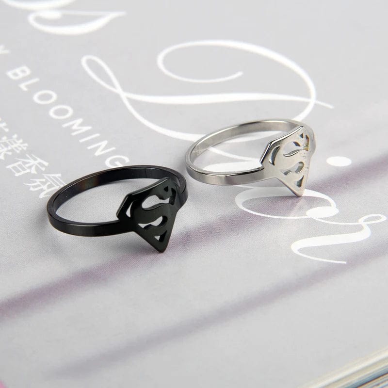 Super-man Fashion Personality Creative Design Letter Silver Color Ring