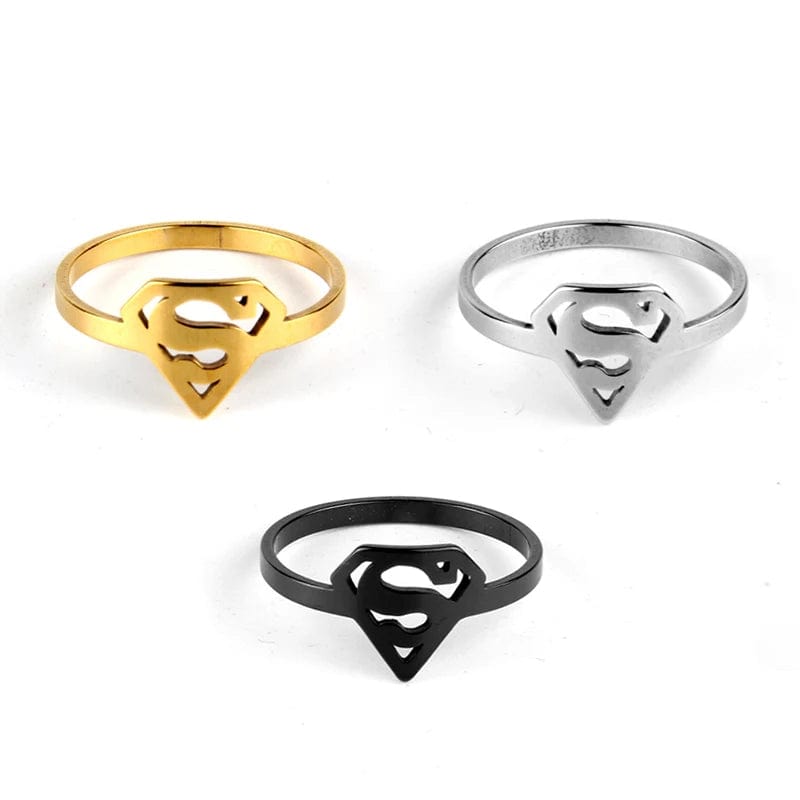 Super-man Fashion Personality Creative Design Letter Silver Color Ring