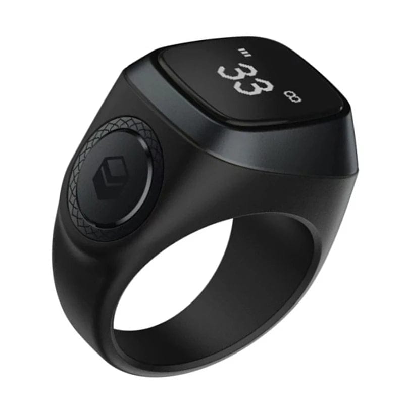 Qibla Smart Ring: Digital Tasbeeh, Prayer Alerts, Waterproof Bluetooth Design