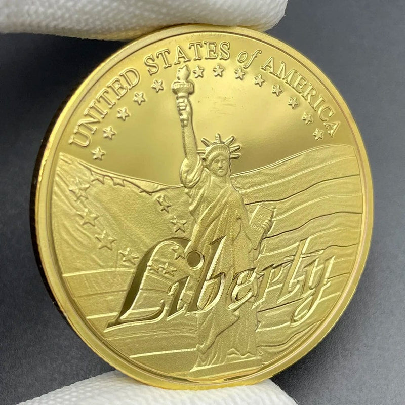 Statue of Liberty Gold Coin Collectibles United States of America Carve “Liberty”