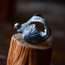 Swallow Pattern Silver Ring - Adjustable 925 Sterling Men's Jewelry
