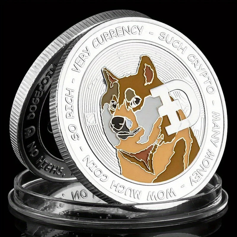 1 Piece Doge coin Cryptoo Coin - Musk and Doge To The Moon Collectible Physical Coin Plated Commemorative Coin