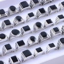 10Pcs/Lot Fashion Punk Vintage Geometry Metal Rings For Men Women Retro Gothic Finger