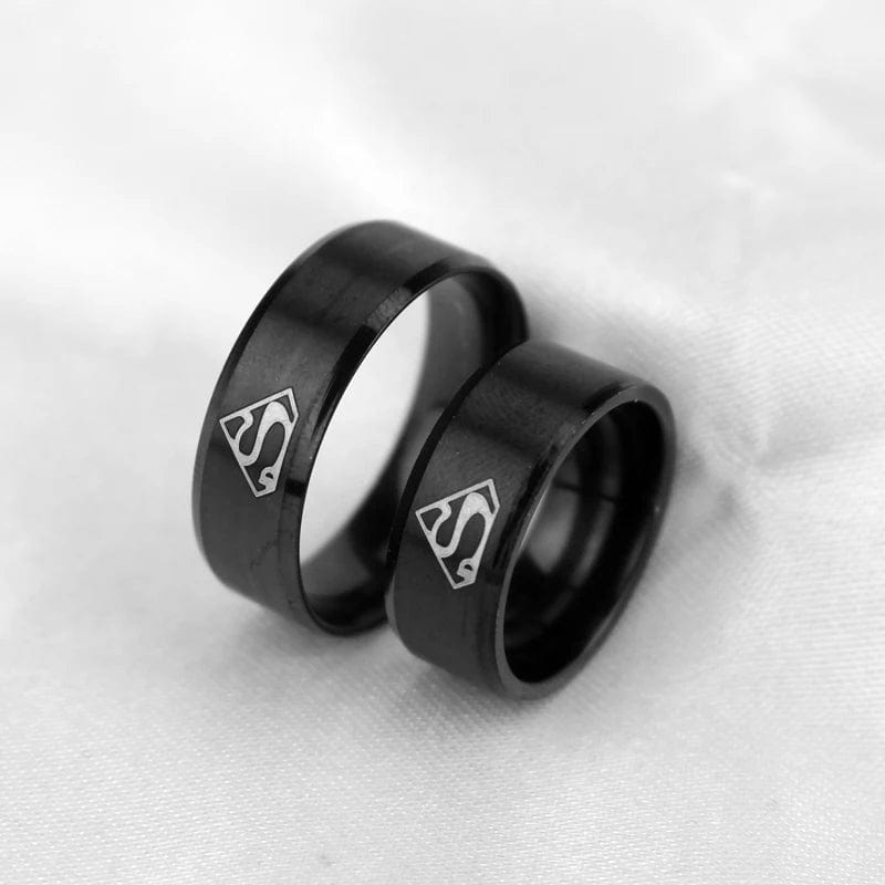 Super-man Fashion Personality Creative Design Letter Silver Color Ring