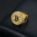 Halloween Bitcoin Ring - Chunky Gold Cool Ring for Costume & Party