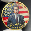 El-on Mu-sk  Coin Stars and Stripes Background Great Person Coin