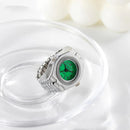 Sleek Steel Finger Ring Watch - Round Dial Quartz Mini Leopard Tiger Pattern