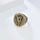 23mm Ancient Egypt Pharaoh Portrait Stainless Steel Rings Punk Trendy - Fashion Amulet Jewelry Creativity Gift