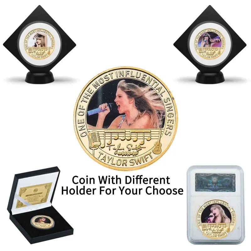 12Pcs Ameriacan Singer Tay-lor Gold Foil Commemorative Coins One of The Most Influential Singers Coins