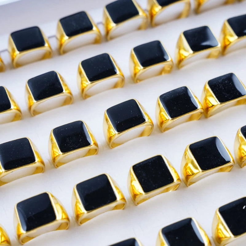 10Pcs/Lot Fashion Punk Vintage Geometry Metal Rings For Men Women Retro Gothic Finger