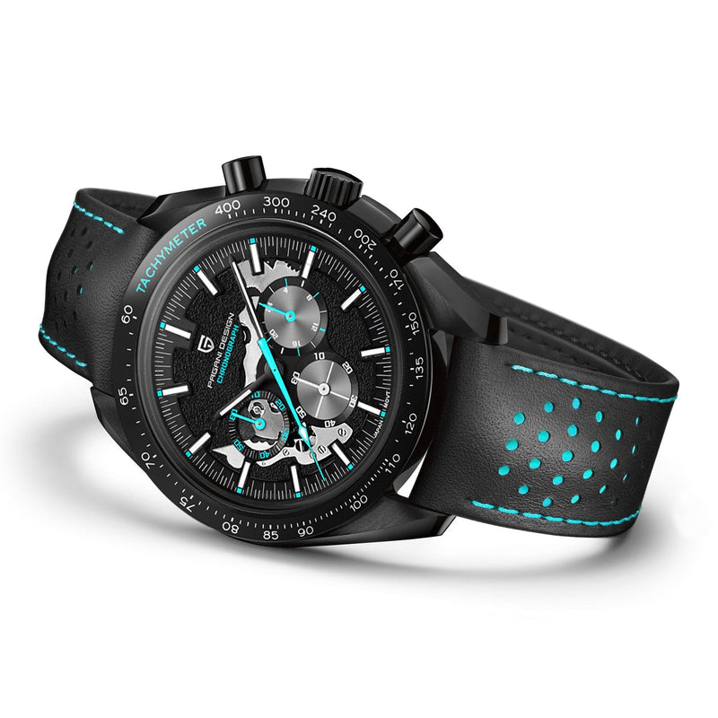 Luxury PaganII Moon Quartz Watch – Chronograph, Sapphire Glass, Waterproof Reloj