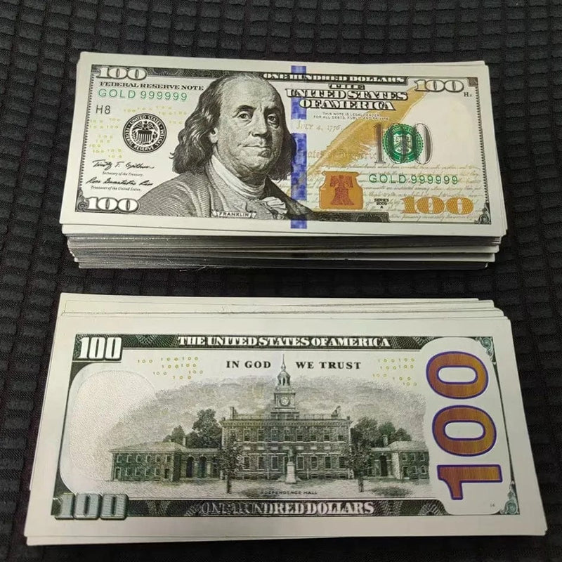 100 Pcs 100 Dollar New Note - USD 24k Gold Foil Bnaknote Dollar Bills Fake Money