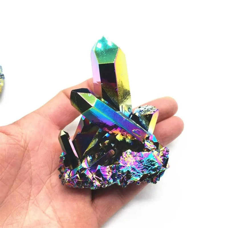 Natural Titanium Quartz Crystal Cluster: Healing Stone for Home Decor