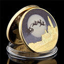 Merry Christmas Snowman Deer  Plated Coin