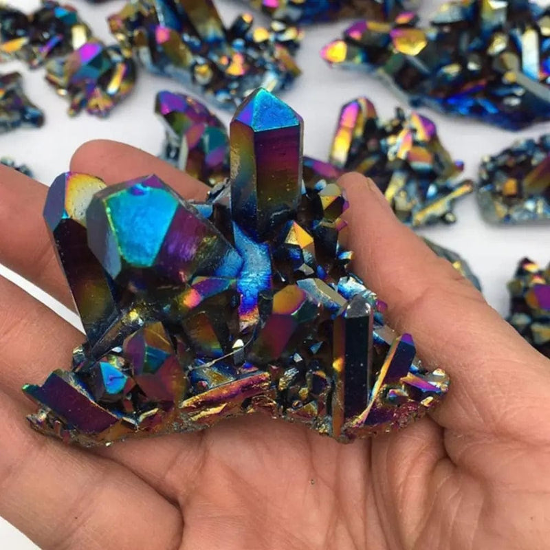 Natural Titanium Quartz Crystal Cluster: Healing Stone for Home Decor