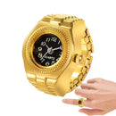 Retro Quartz Watch Ring - Mini Alloy Clock with Elastic Strap Jewelry
