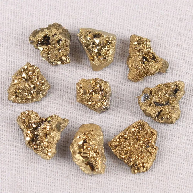 Raw Gemstone Crystal Clusters: DIY Jewelry & Gift Materials with Titanium Gold