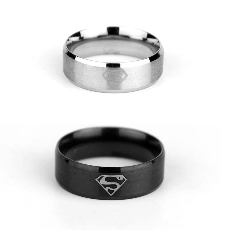 Super-man Fashion Personality Creative Design Letter Silver Color Ring