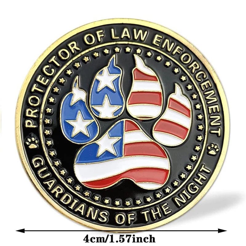 United States K9 Canine Souvenir en Plated Coin Guardians of The Night Law Enforcement Coin