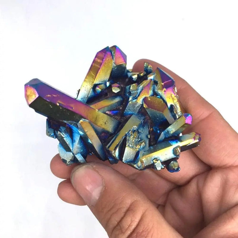 Natural Titanium Quartz Crystal Cluster: Healing Stone for Home Decor