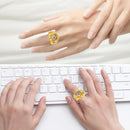 Retro Quartz Watch Ring - Mini Alloy Clock with Elastic Strap Jewelry