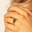 Vintage Star Gold Europe Style Nostalgic Fine Jewelry Summer - 925 Sterling Silver - Men's Signet Ring Silver