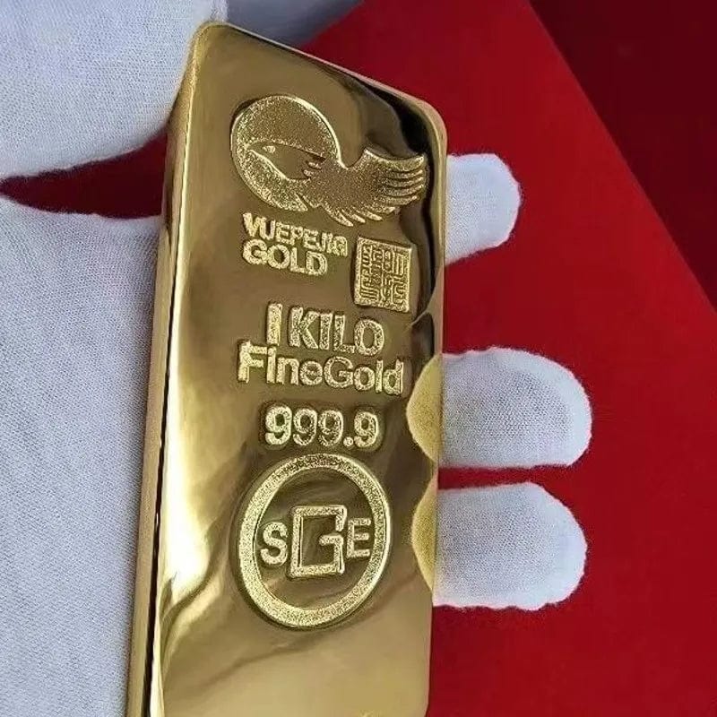 1:1 Copy Swiss 1kg Gold Bar 1kilo Replica Swiss Gold Bullion Jewelry Store Bank Display Anti-theft Sample