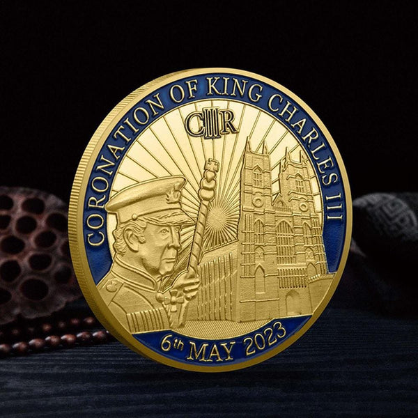 The King Coin, England Coin, Charles III Gold, Plated Coin, UK Royal Coin, Challenge Coin,