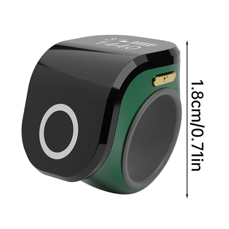 18mm Smart Ring: Digital Tasbeeh, 5 Prayer Time Alerts, Waterproof