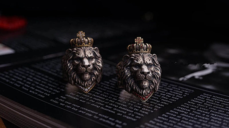 Vintage Crown Lion Ring - Stainless Steel Hiphop Punk Jewelry