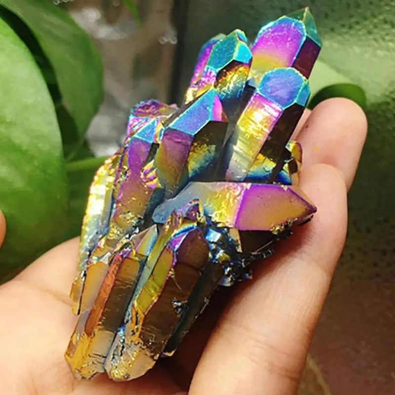 Natural Titanium Quartz Crystal Cluster: Healing Stone for Home Decor