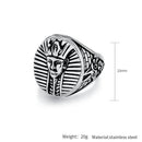 23mm Ancient Egypt Pharaoh Portrait Stainless Steel Rings Punk Trendy - Fashion Amulet Jewelry Creativity Gift