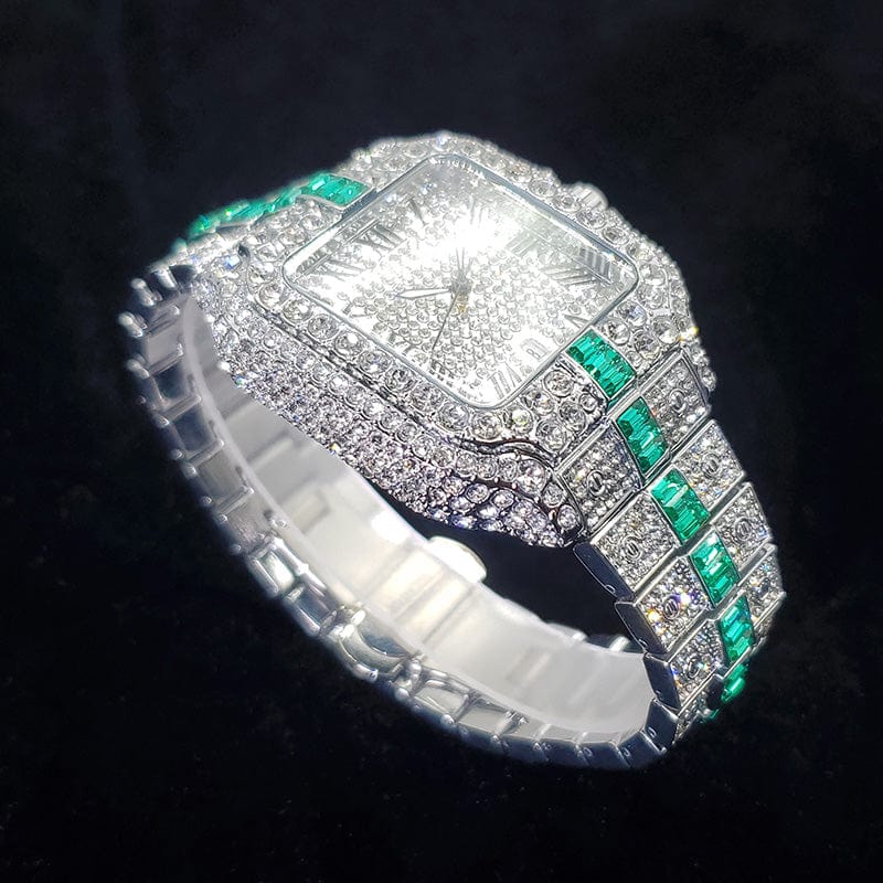 iced out watches cheap, ice out jewelry, Cartier skeleton iced out, bustdown watch, iced out AP watch, iced out Cartier Santos, iced Cartier watch, 