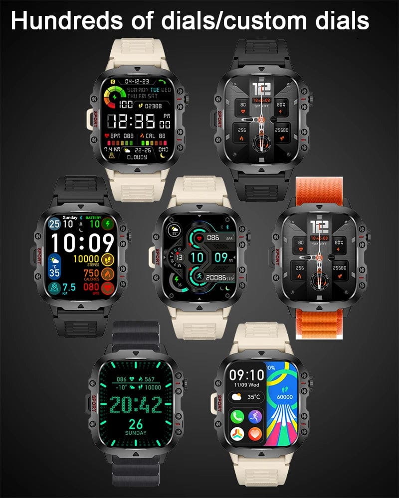 2024 Smart Watch: 1.96'' IP68 5ATM Fitness Tracker, BT Call, Health Monitor