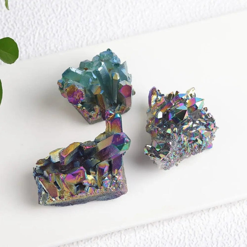 Natural Titanium Quartz Crystal Cluster: Healing Stone for Home Decor