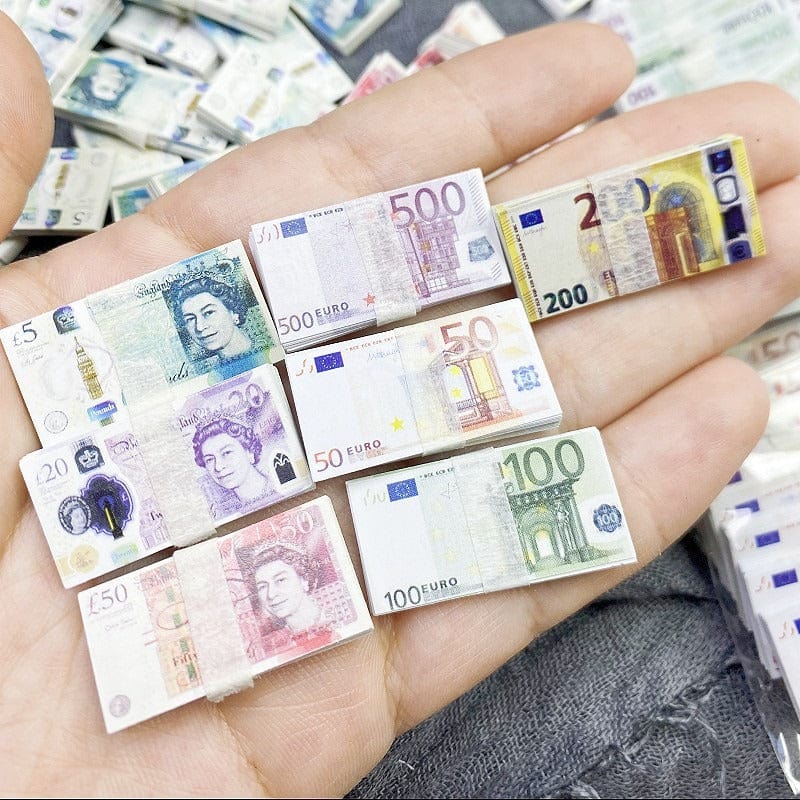 Mini Money Note 5 Pcs Dollar 5 Pounds Ticket Banknotes Prop Fake Money Mini Currency B