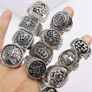 10Pcs/Lot Fashion Punk Vintage Metal Rings - Skull Skeleton Gothic Geometry Mixed