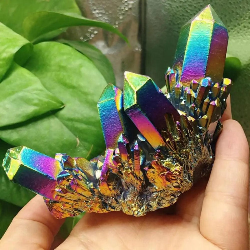 Natural Titanium Quartz Crystal Cluster: Healing Stone for Home Decor