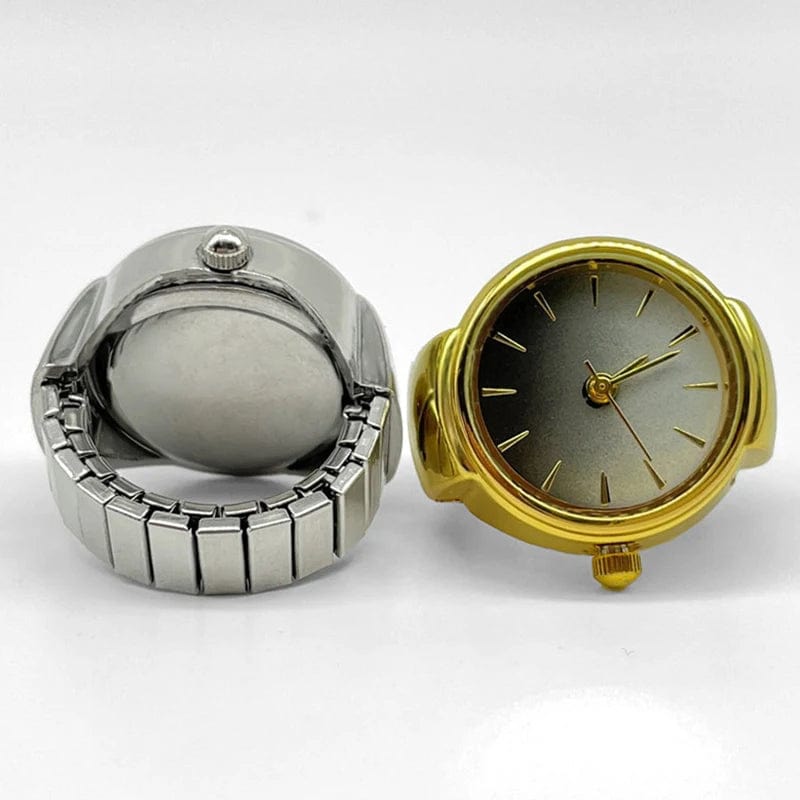 Vintage Quartz Ring Watch - Creative Dial Retro Mini Finger Clock