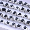 10Pcs/Lot Fashion Punk Vintage Geometry Metal Rings For Men Women Retro Gothic Finger