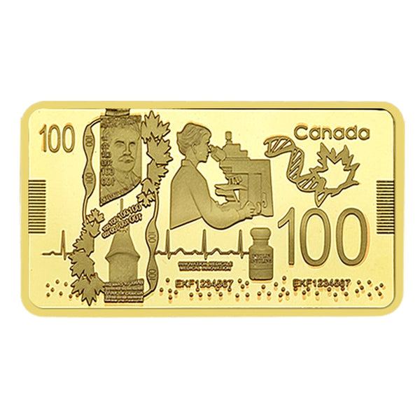 Gold Canada 100 CAD Bar - Robert Laird Borden