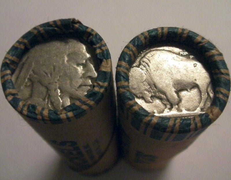 Set 40Pcs (1913-1938) Full Roll 40 Coins / All Dateless Buffalo Nickels Circulated