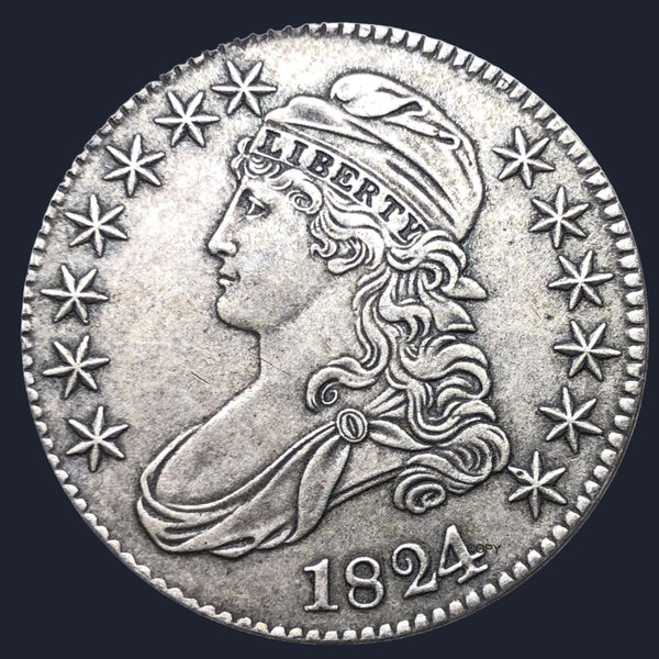 1824 Buste coiffé Demi-Dollar - 50 Cents Dollar - Pièces des États-Unis