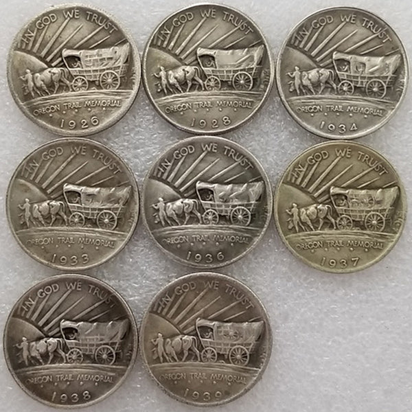 16 Pcs - 1926-1939 Oregon Trail Memorial Coins - Half Dollar Coins